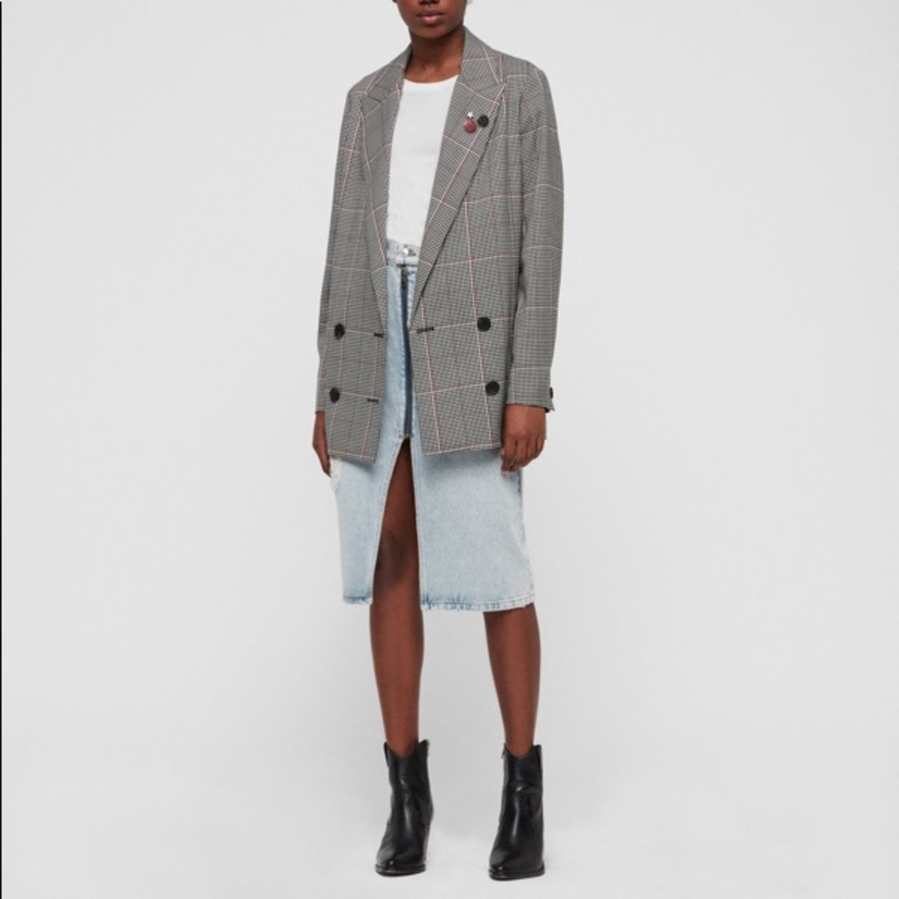 Allsaints Helei Check Blazer, size 6